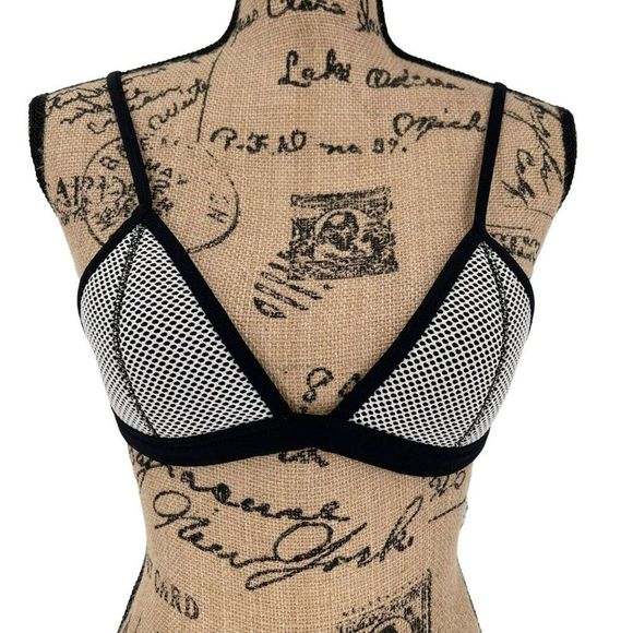 Triangl Ollie Penny Wanderlust Mesh Overlay Neoprene Bikini Blue Black Small - Picture 3 of 10